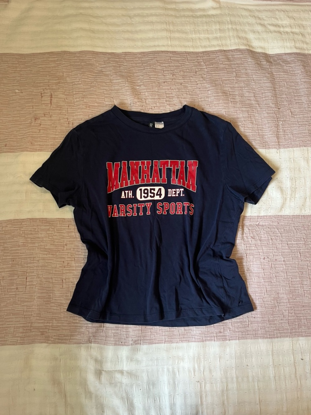 H&M Manhattan Varsity Sports Cotton Baby-Tee Navy Blue